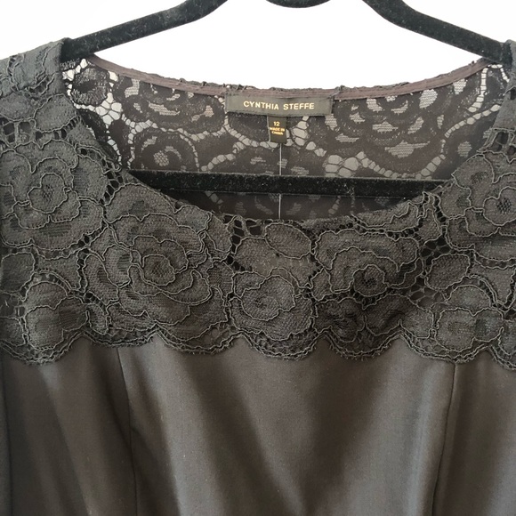 Cynthia Steffe Black Lace Dress Size 12 NWT - Picture 2 of 4